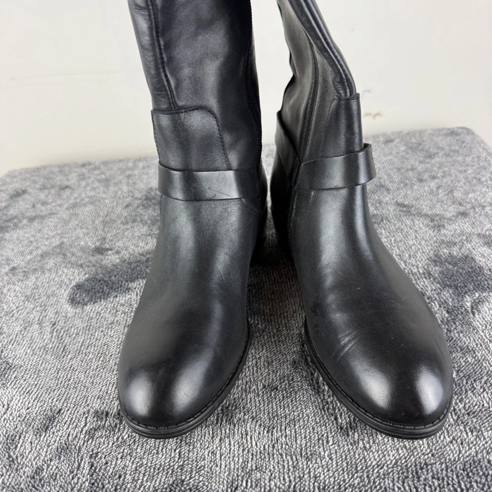 Lauren Ralph Lauren Black Leather Tall Mesa Riding‎ Boots Womens Size 6B